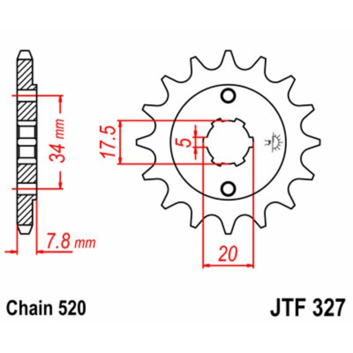 Kit chaîne JT/JT 520X1R3 13/48 standard - couronne anti-boue