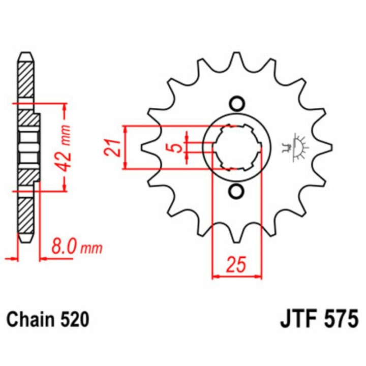 Kit chaîne JT/JT 520X1R3 15/40 standard - couronne standard