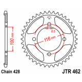 Kit chaîne JT 428HDR 14/50 renforcée - couronne standard