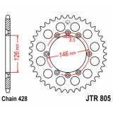 Kit chaîne JT 428HDR 16/50 renforcée - couronne standard