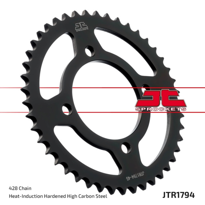Kit chaîne JT 428HDR 15/45 renforcée - couronne standard