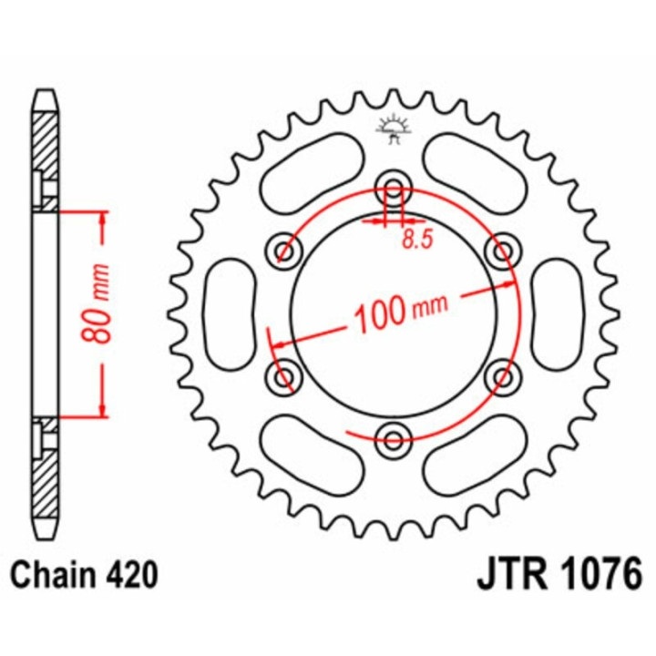Kit chaîne JT 420HDR 13/52 renforcée - couronne standard
