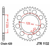 Kit chaîne JT 420HDR 14/53 renforcée - couronne standard