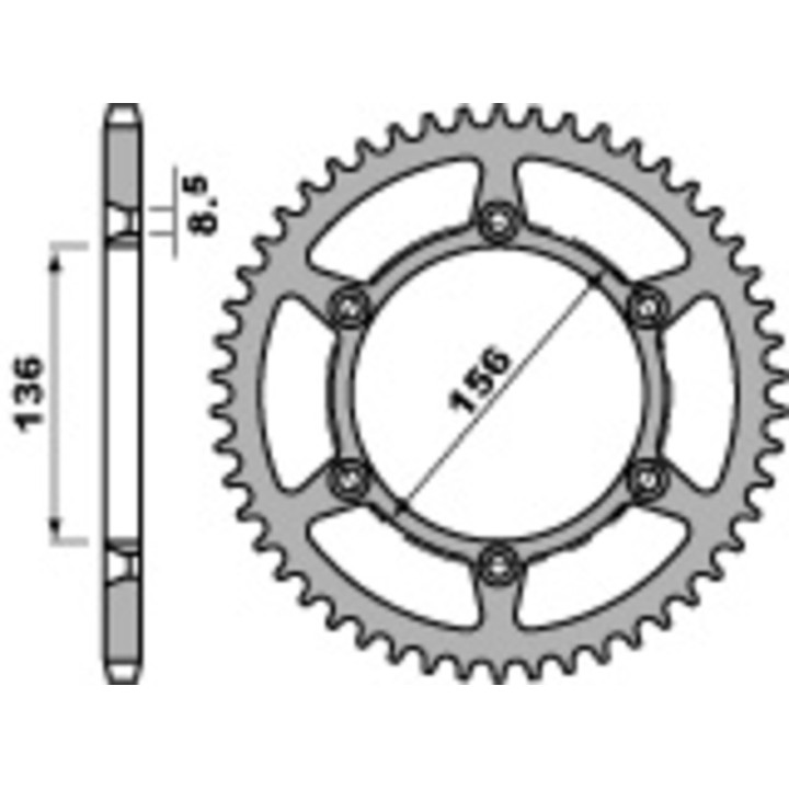 Kit chaîne JT/PBR 520X1R3 16/44 standard - couronne standard