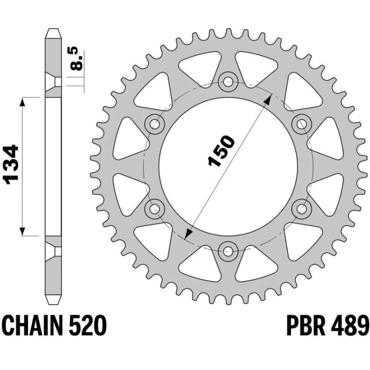 Kit chaîne JT/PBR 520X1R3 14/42 standard - couronne standard