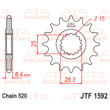 Pignon JT SPROCKETS acier anti-bruit - 520 JTF1592.14RB
