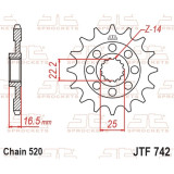 Pignon JT SPROCKETS acier anti-bruit - 520 JTF742.15RB