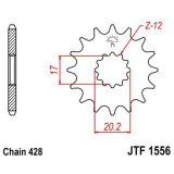 Pignon JT SPROCKETS acier standard - 428 JTF1556.12 | Oxmoto