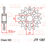 Pignon JT SPROCKETS acier anti-bruit - 520 JTF1267.16RB