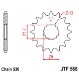 Pignon JT SPROCKETS acier anti-bruit - 530 JTF566.15RB
