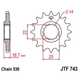 Pignon JT SPROCKETS acier standard - 530 JTF743.15 | Oxmoto