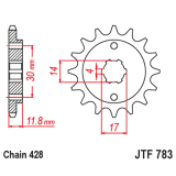 Pignon JT SPROCKETS acier standard - 428 JTF783.14 | Oxmoto