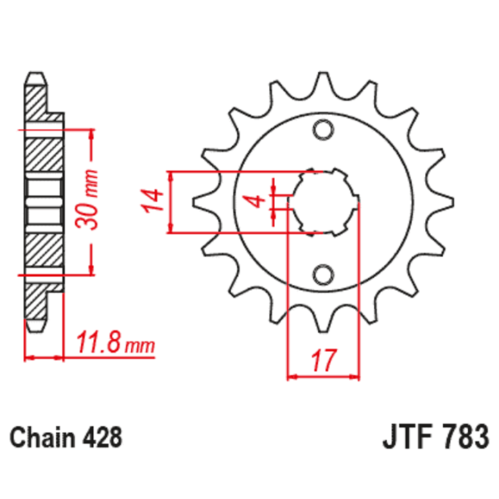 Pignon JT SPROCKETS acier standard - 428 JTF783.14 | Oxmoto