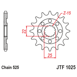 Pignon JT SPROCKETS acier standard - 525 JTF1025.15 | Oxmoto