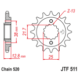 Pignon JT SPROCKETS acier anti-bruit - 520 JTF511.16RB