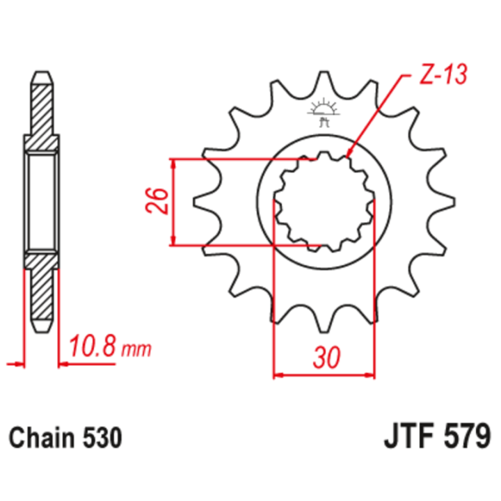 Pignon JT SPROCKETS acier anti-bruit - 530 JTF579.17RB