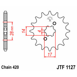 Pignon JT SPROCKETS acier standard - 420 JTF1127.15 | Oxmoto