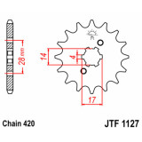 Pignon JT SPROCKETS acier standard - 420 JTF1127.15 | Oxmoto