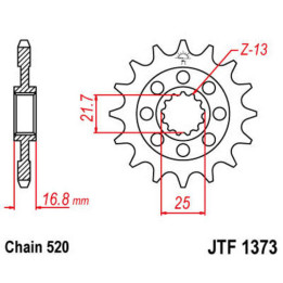 Pignon JT SPROCKETS acier standard - 520 JTF1373.17 | Oxmoto