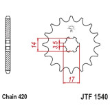 Pignon JT SPROCKETS acier standard - 420 JTF1540.14 | Oxmoto