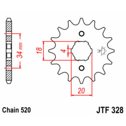 Pignon JT SPROCKETS acier standard - 520 JTF328.13 | Oxmoto