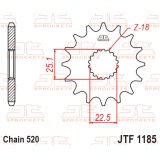 Pignon JT SPROCKETS acier anti-bruit - 520 JTF1185.17RB