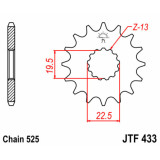 Pignon JT SPROCKETS acier standard - 520 JTF433.14 | Oxmoto