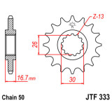 Pignon JT SPROCKETS acier standard - 530 JTF333.14 | Oxmoto