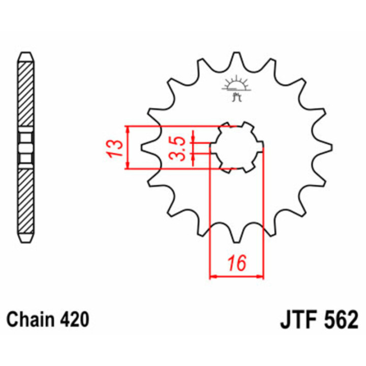 Pignon JT SPROCKETS acier standard - 420 JTF562.09 | Oxmoto