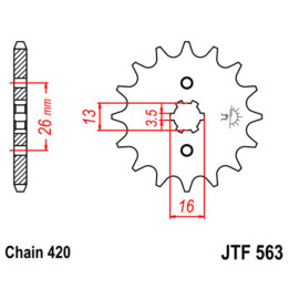 Pignon JT SPROCKETS acier standard - 420 JTF563.12 | Oxmoto