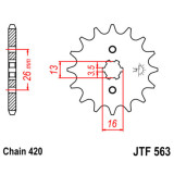 Pignon JT SPROCKETS acier standard - 420 JTF563.12 | Oxmoto