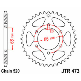 Couronne JT SPROCKETS acier standard - 520 JTR473.37