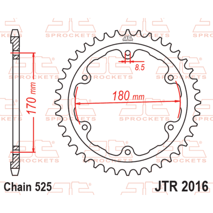 Couronne JT SPROCKETS acier standard - 525 JTR2016.44