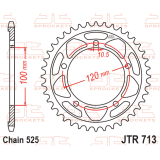 Couronne JT SPROCKETS acier standard - 525 JTR713.40