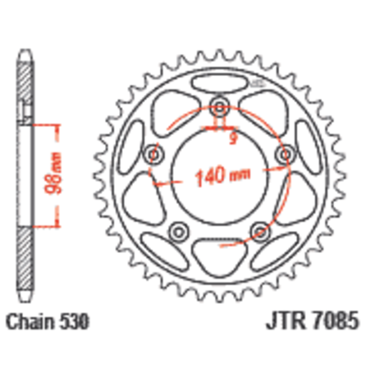 Couronne JT SPROCKETS acier standard - 530 JTR7085.48ZBK