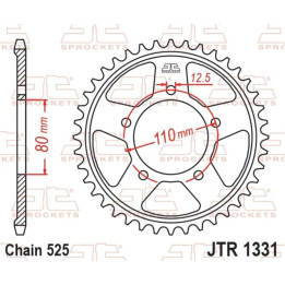 Couronne JT SPROCKETS acier standard - 525 JTR1331.42ZBK