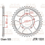 Couronne JT SPROCKETS acier standard - 525 JTR1331.42ZBK