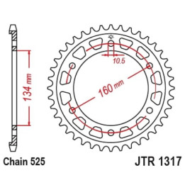 Couronne JT SPROCKETS Acier Standard - 525 JTR1317.40