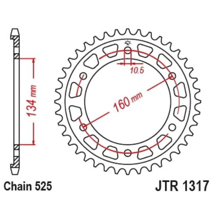Couronne JT SPROCKETS Acier Standard - 525 JTR1317.40