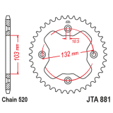 Couronne JT SPROCKETS alu standard - 520 JTA881.38BLK