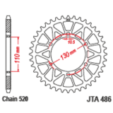 Couronne JT SPROCKETS alu standard - 520 JTA486.50BLK
