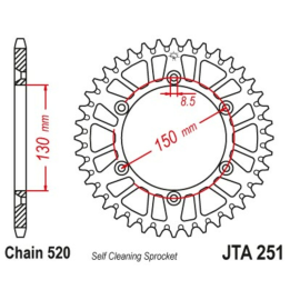 Couronne JT SPROCKETS alu standard - 520 JTA251.48BLU