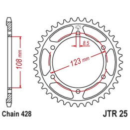 Couronne JT SPROCKETS Acier Standard - 428 JTR25.58 | Oxmoto