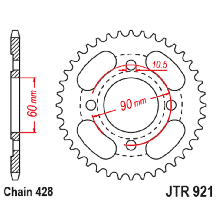 Couronne JT SPROCKETS Acier Standard - 428 JTR921.41