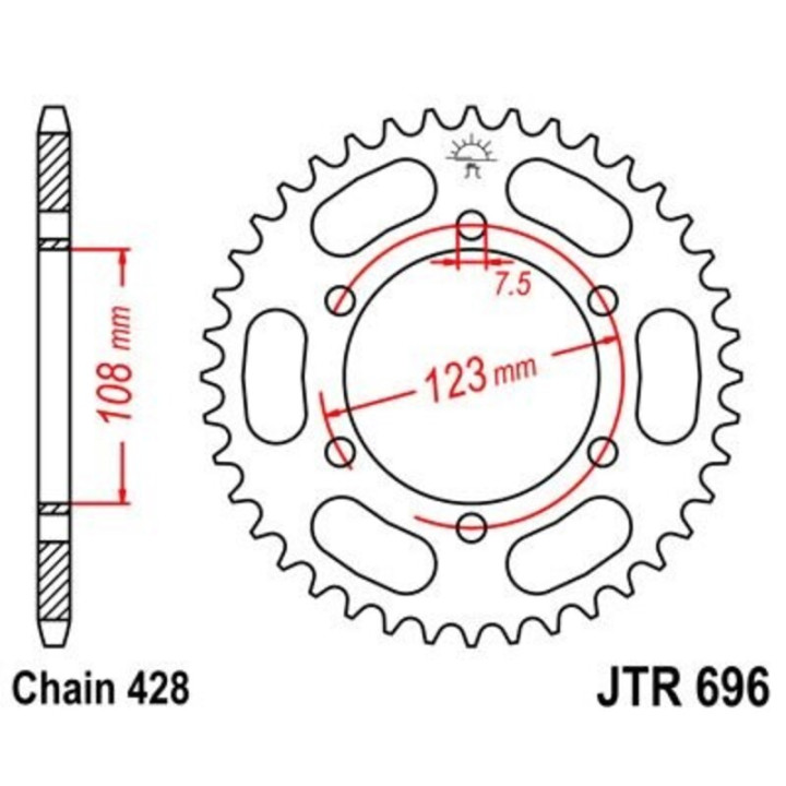 Couronne JT SPROCKETS Acier Standard - 428 JTR696.49