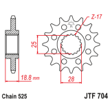 Pignon JT SPROCKETS acier anti-bruit - 525 JTF704.16RB