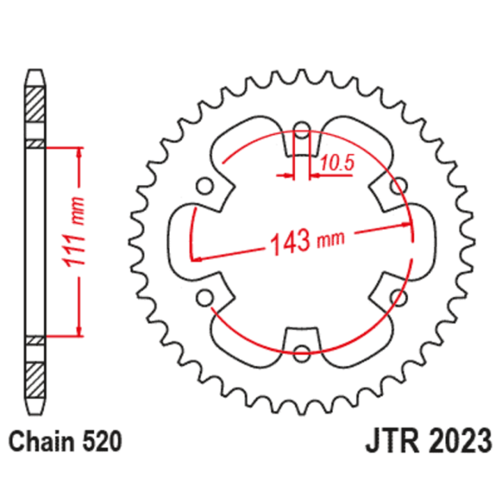 Couronne JT SPROCKETS Acier Standard - 520 JTR2023.42
