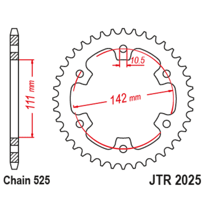 Couronne JT SPROCKETS Acier Standard - 525 JTR2025.38