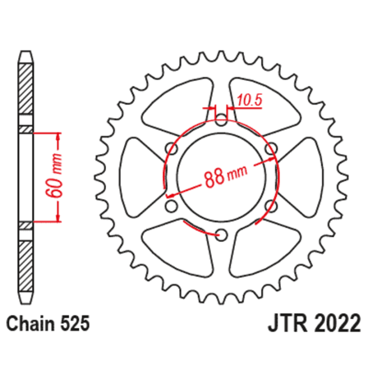 Couronne JT SPROCKETS Acier Standard - 525 JTR2022.38