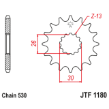 Pignon JT SPROCKETS acier anti-bruit - 530 JTF1180.19RB